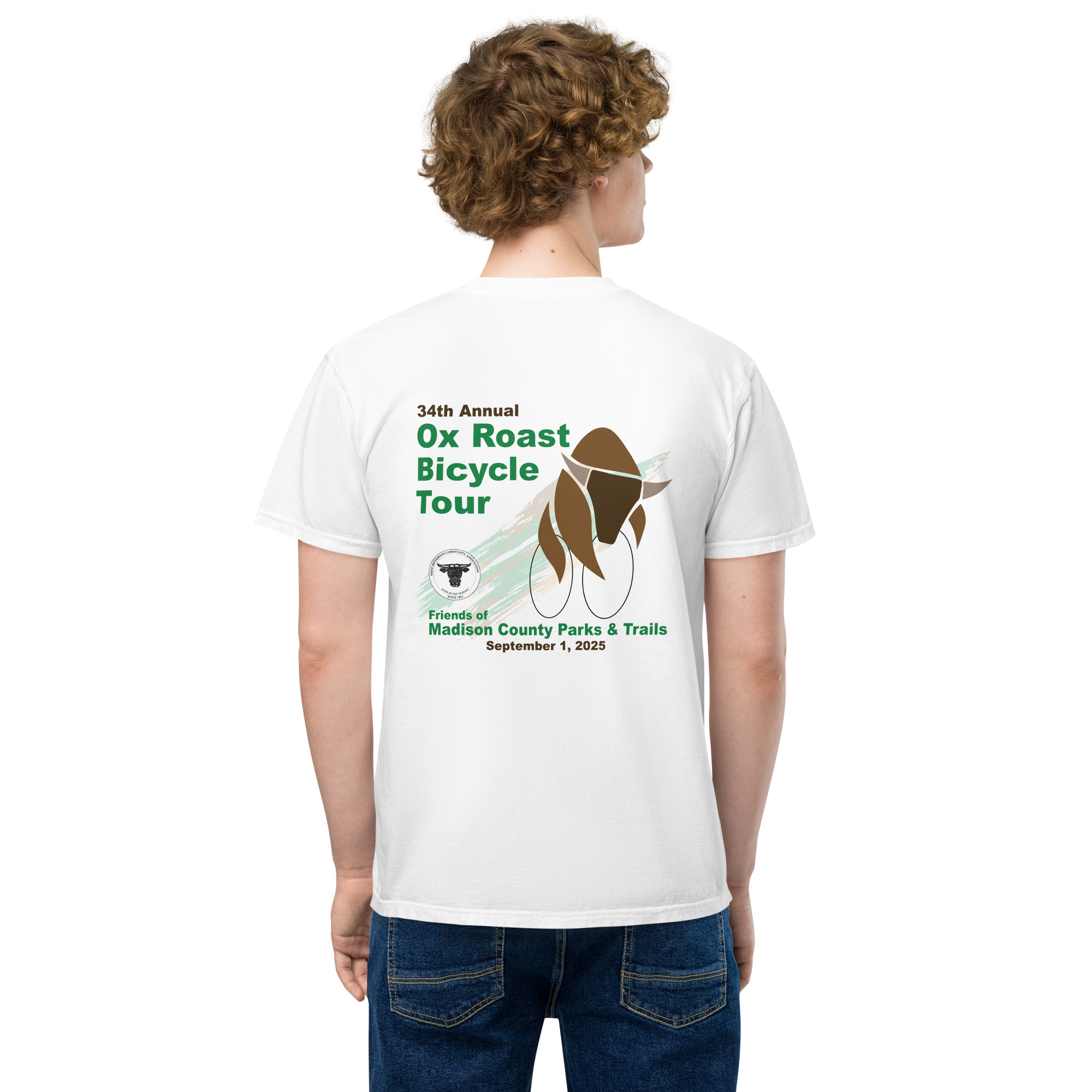 2025 Ox Roast Bicycle Tour Pocket Tee - Unisex w/Rider Discount - Image 2